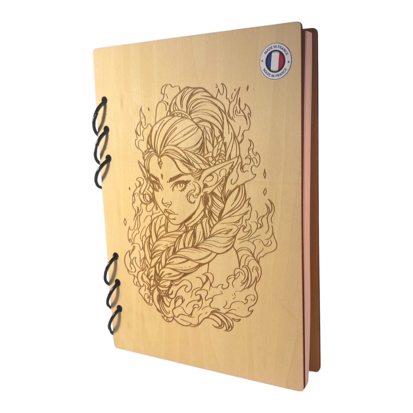 Cahier A5 elfe graver au laser rechargeable et ecologique fabrication francaise et artisanale