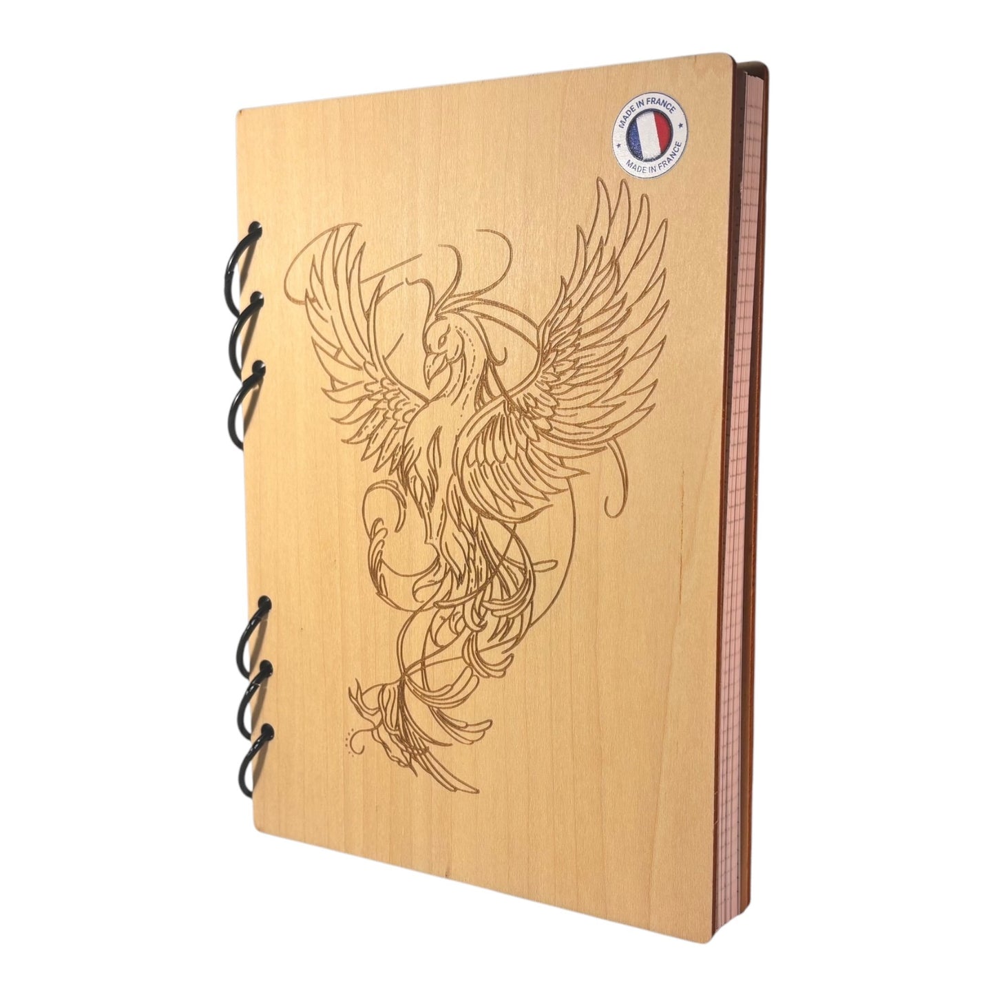 041 - Cahier A5 phénix graver au laser rechargeable et ecologique fabrication francaise et artisanale