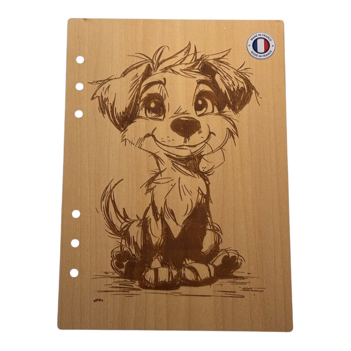 Couverture cahier A5 Chien -graver au laser rechargeable et ecologique fabrication francaise et artisanale