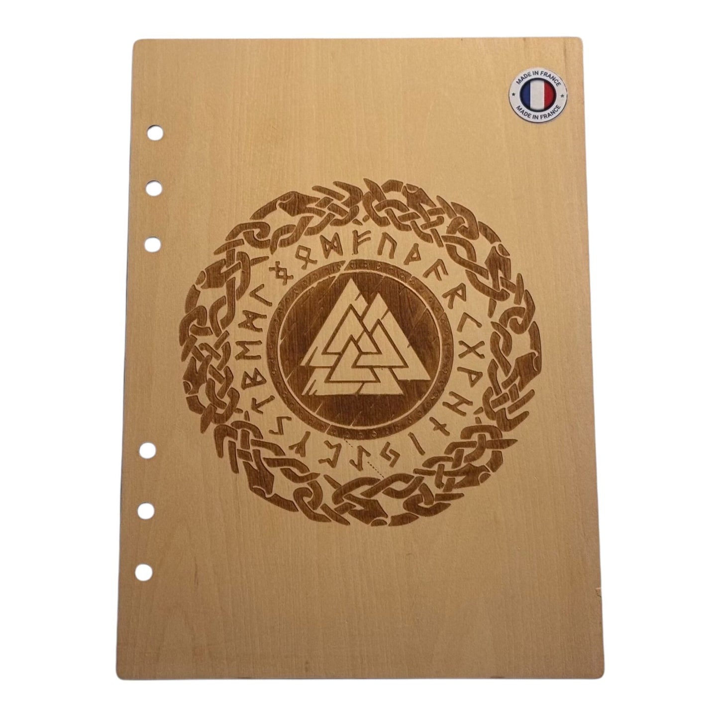 Couverture cahier A5 valknut graver au laser rechargeable et ecologique fabrication francaise et artisanale