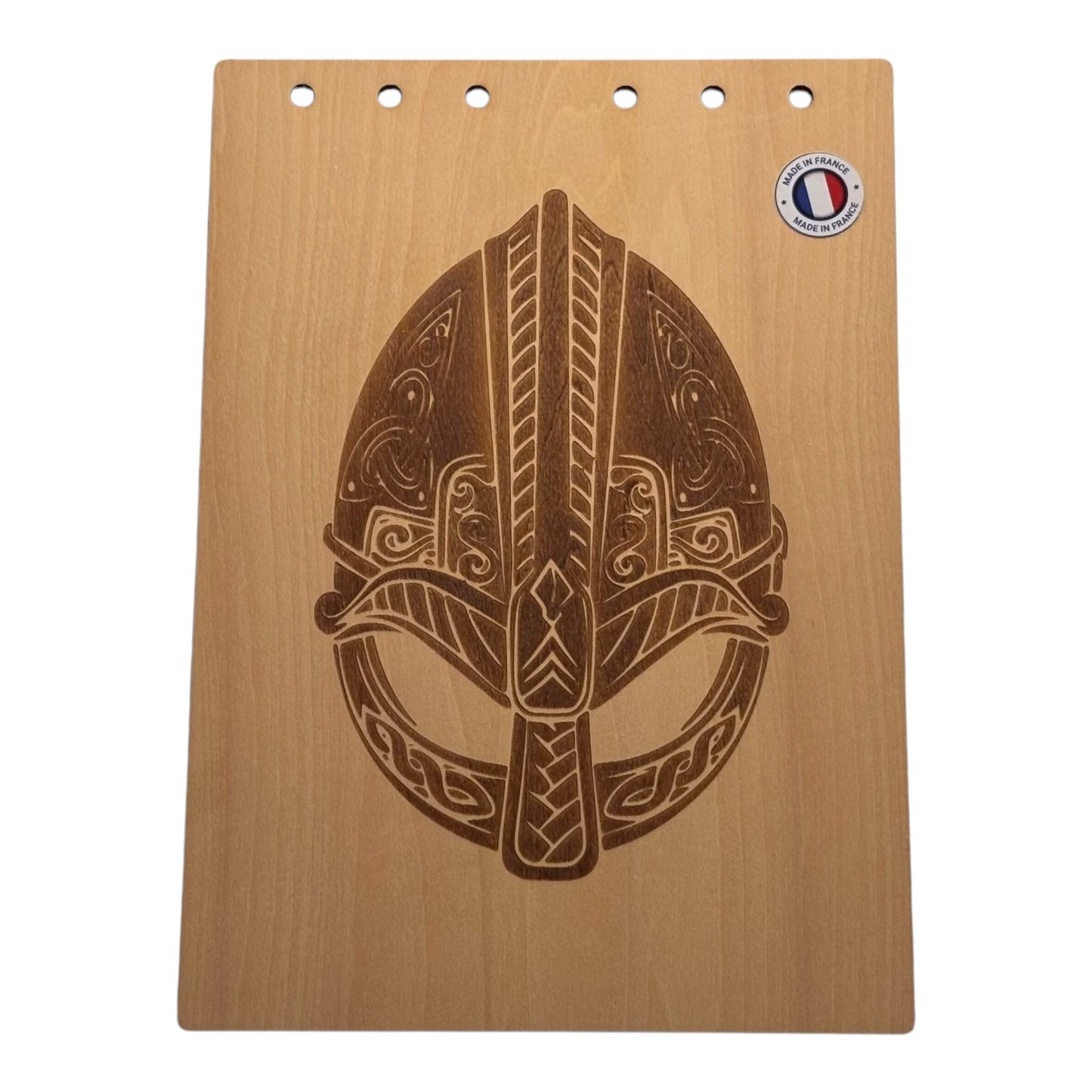 Couverture bloc note A5 casque graver au laser rechargeable et ecologique fabrication francaise et artisanale