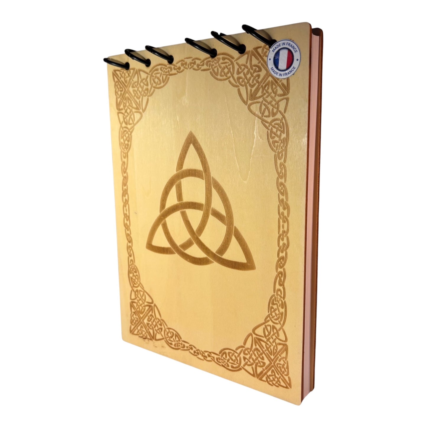 Bloc note A5 triquetra graver au laser rechargeable et ecologique fabrication francaise et artisanale