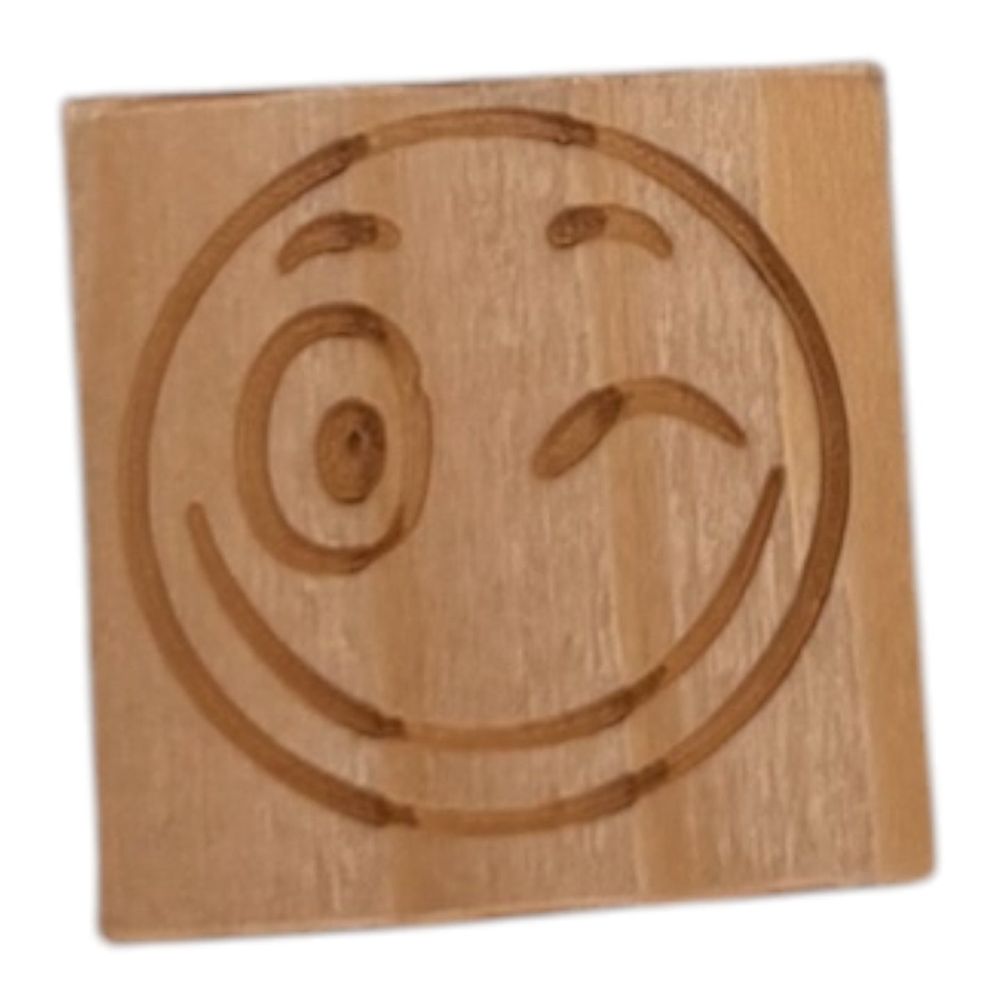 Tampons smiley clin d'oeil en bois de fabrication artisanale par mon carnet en bois pour bullet journal et loisir créatif