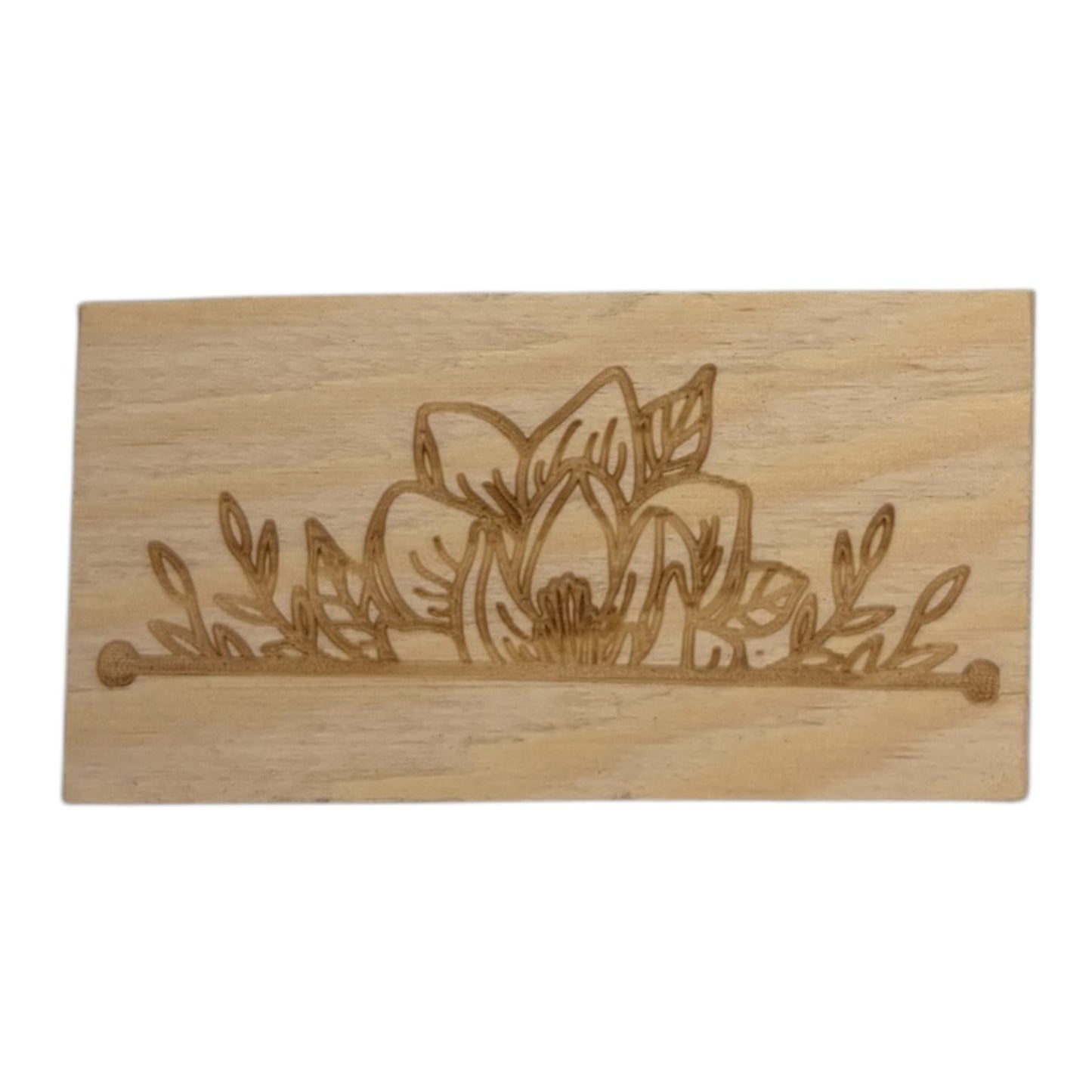 Tampon fleur de lotus avec feuilles en bois de fabrication artisanale par mon carnet en bois pour bullet journal et loisir créatif