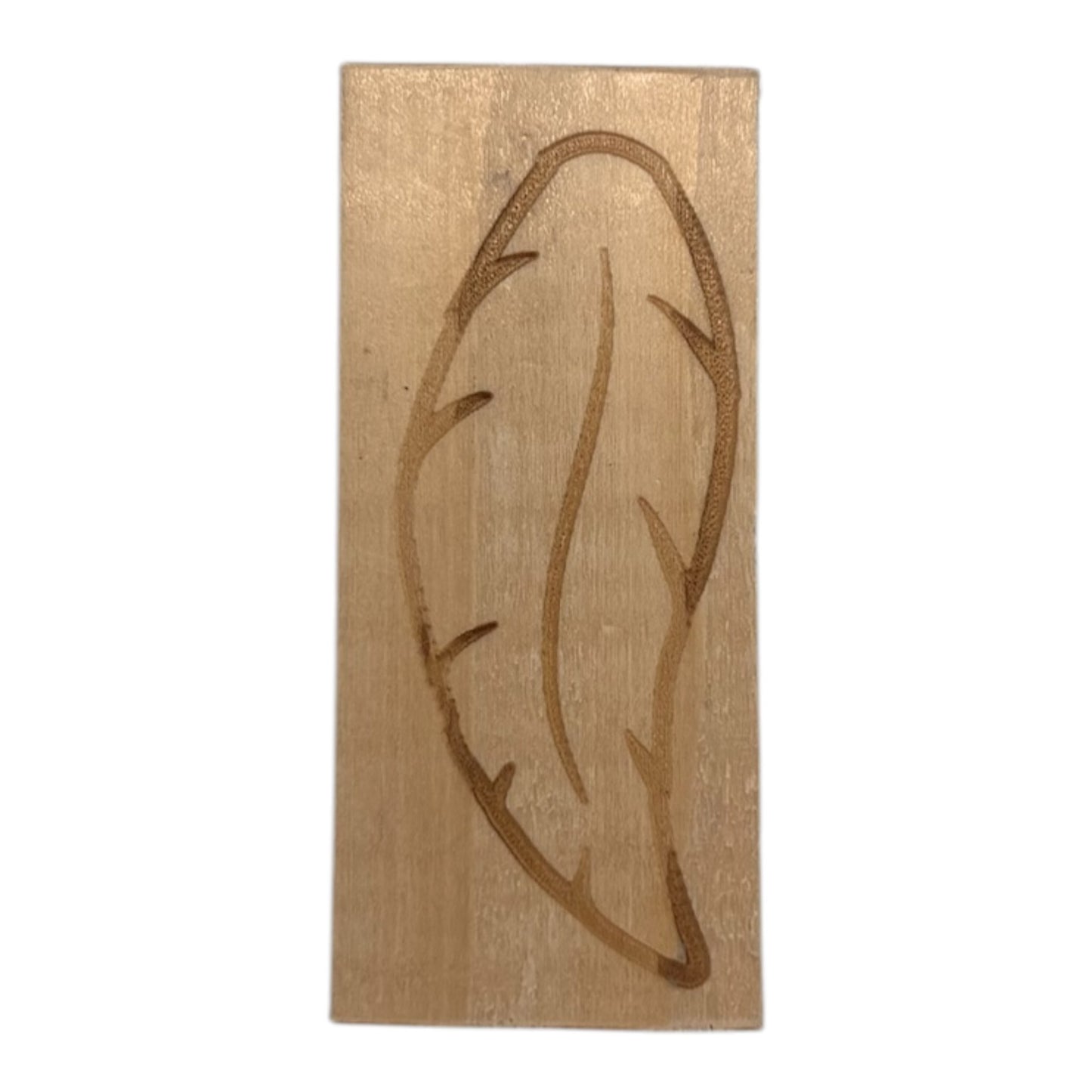 Tampon en bois plumes 4 de fabrication artisanale par mon carnet en bois pour bullet journal et loisir créatif