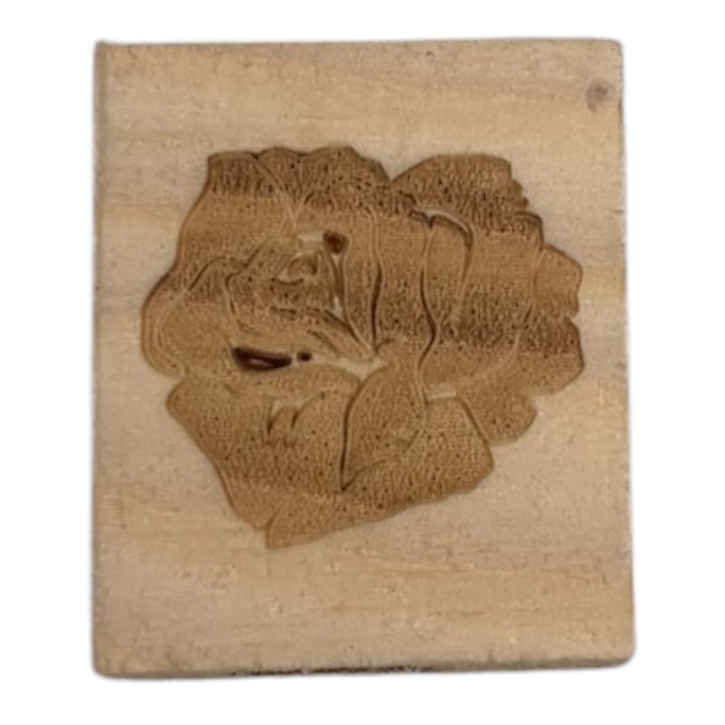 Tampon en bois Rose de fabrication artisanale par mon carnet en bois pour bullet journal et loisir créatif