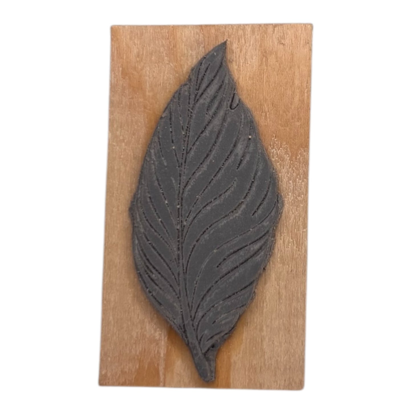 Tampon en bois feuille d'arbre grande face caoutchouc de fabrication artisanale par mon carnet en bois pour bullet journal et loisir créatif