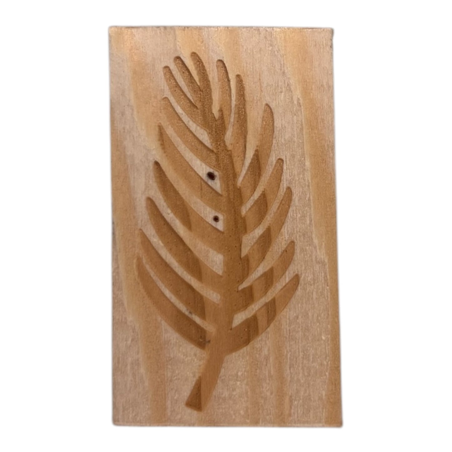 Tampon en bois feuilles de palmier de fabrication artisanale par mon carnet en bois pour bullet journal et loisir créatif