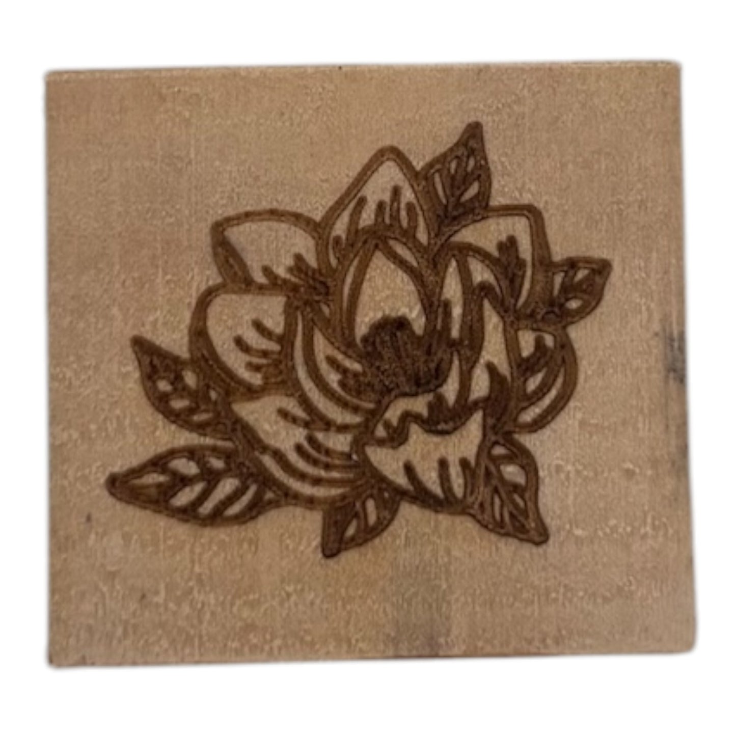 Tampon fleur de lotus en bois de fabrication artisanale par mon carnet en bois pour bullet journal et loisir créatif