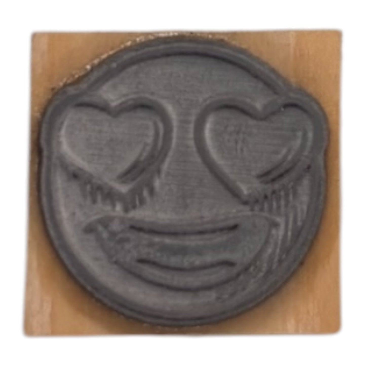 tampon smiley face caoutchouc de fabrication artisanale par mon carnet en bois pour bullet journal et loisir créatif