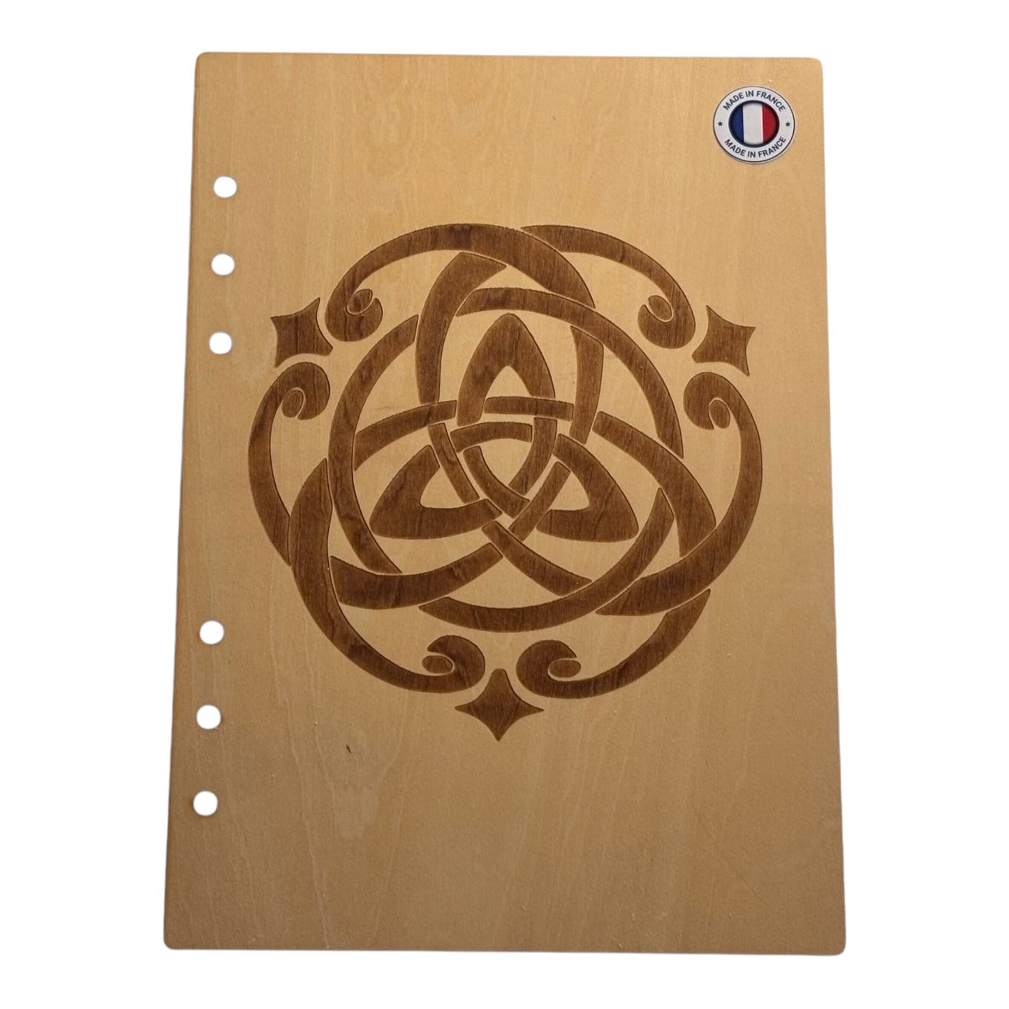 Couverture cahier A5 noeud celtique - graver au laser rechargeable et ecologique fabrication francaise et artisanale