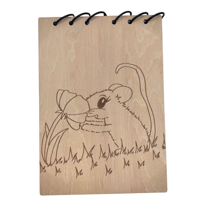 carnet en bois format  A5 bloc note en bois ou cahier en bois rechargeable et écologique fabrication française et artisanale 
