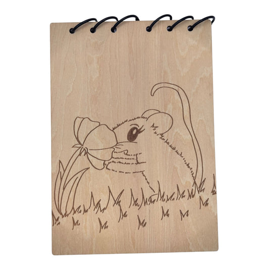 carnet en bois format  A5 bloc note en bois ou cahier en bois rechargeable et écologique fabrication française et artisanale 