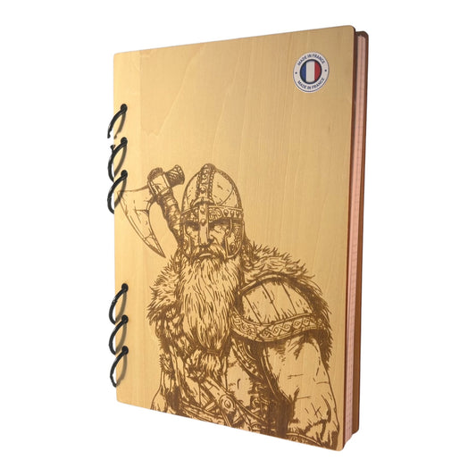 Cahier A5 guerrier  viking graver au laser rechargeable et ecologique fabrication francaise et artisanale