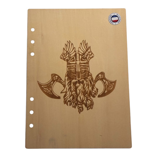 Couverture cahier  A5 viking -graver au laser rechargeable et ecologique fabrication francaise et artisanale