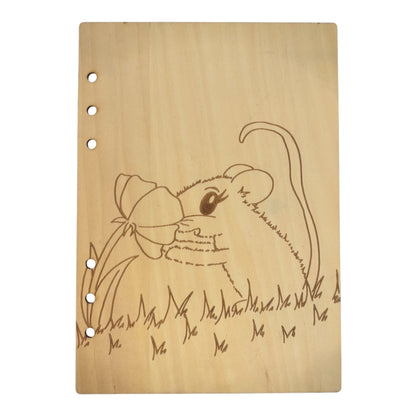 Couverture pour carnet en bois format A5 , cahier en bois  ou bloc note en bois rechargeable et écologique fabrication française et artisanale 