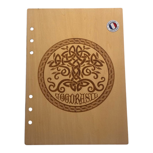 Couverture cahier A5  Yggdrasil - graver au laser rechargeable et ecologique fabrication francaise et artisanale