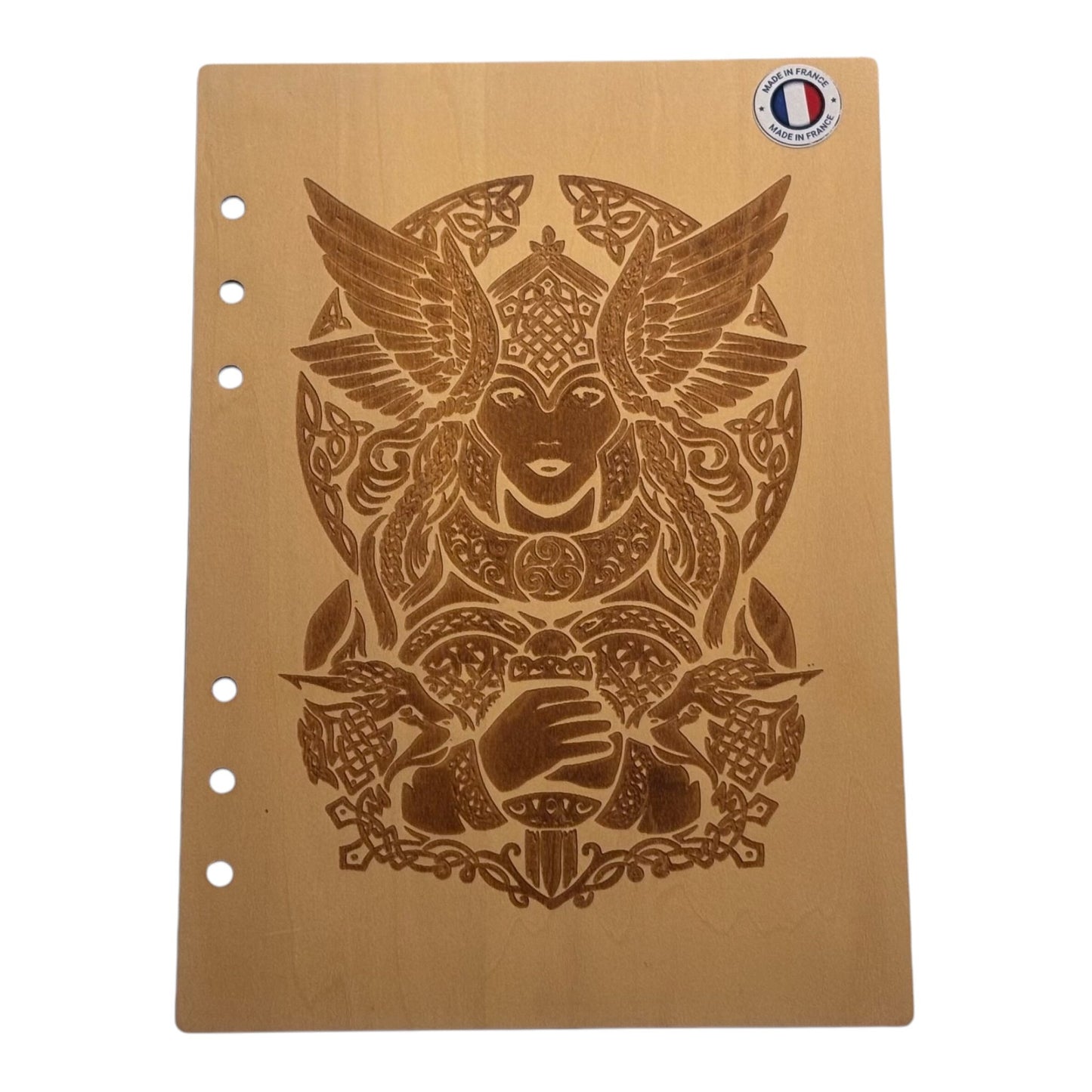 Couverture cahier  A5 valkyrie graver au laser rechargeable et ecologique fabrication francaise et artisanale