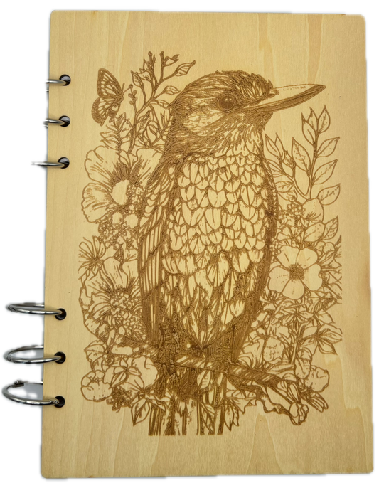 066 - Cahier  Martin pêcheur entouré de fleurs