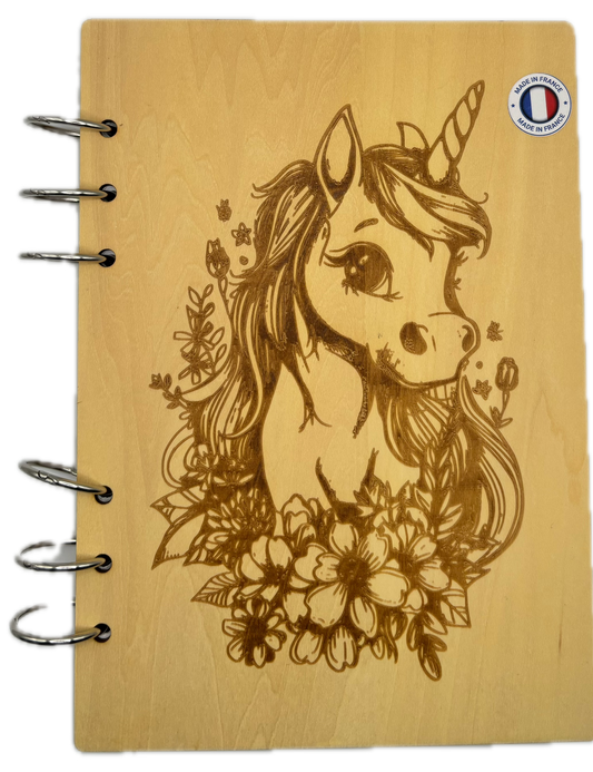 060 - Cahier Licorne dans des fleurs