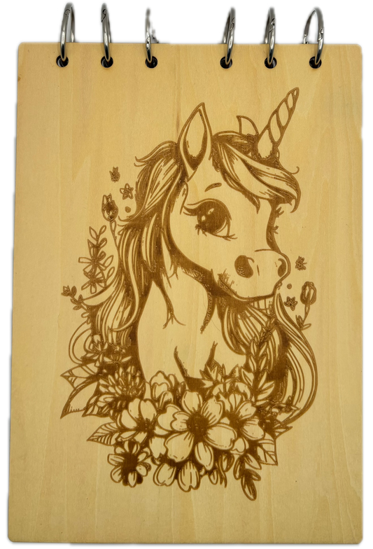 060 - Bloc note Licorne dans des fleurs