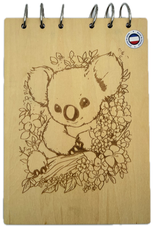 057 - Bloc note koala avec fleurs