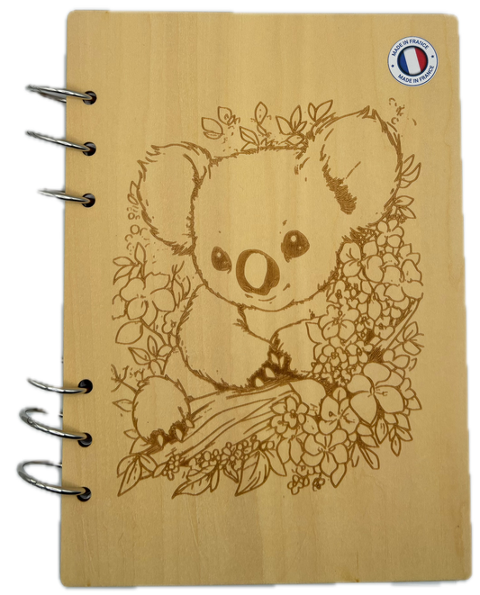 057 - Cahier koala avec fleurs