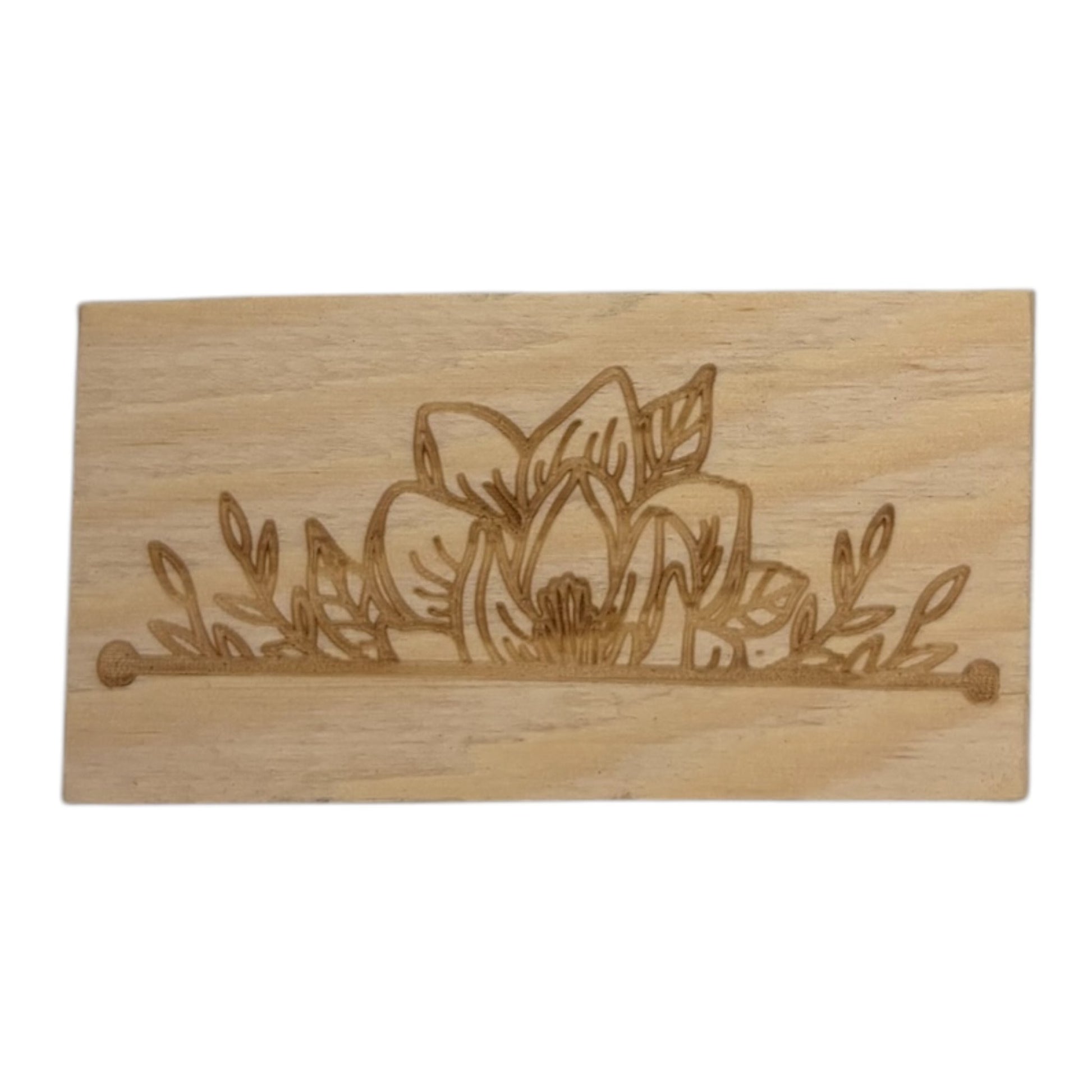 Tampon fleur de lotus avec feuilles en bois de fabrication artisanale par mon carnet en bois pour bullet journal et loisir créatif