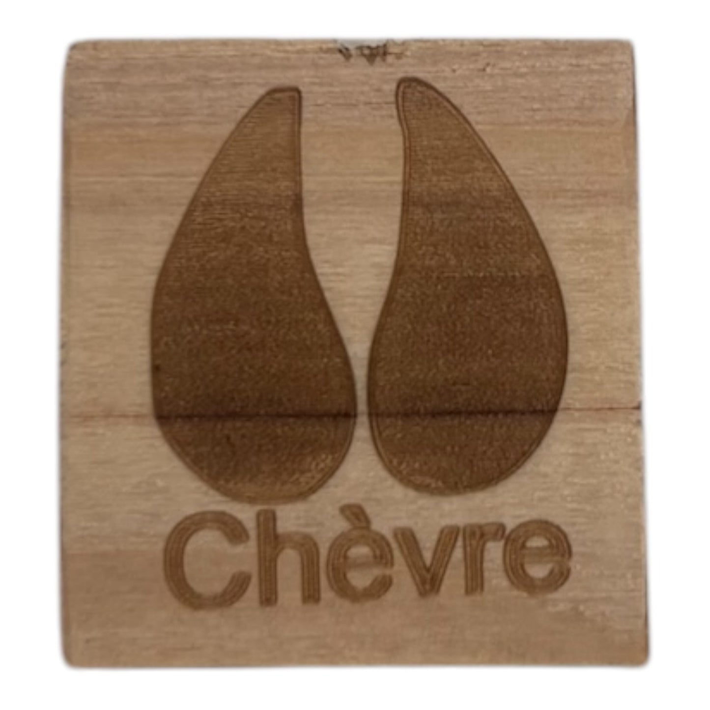 Tampon en bois pattes de chèvre de fabrication artisanale par mon carnet en bois pour bullet journal et loisir créatif