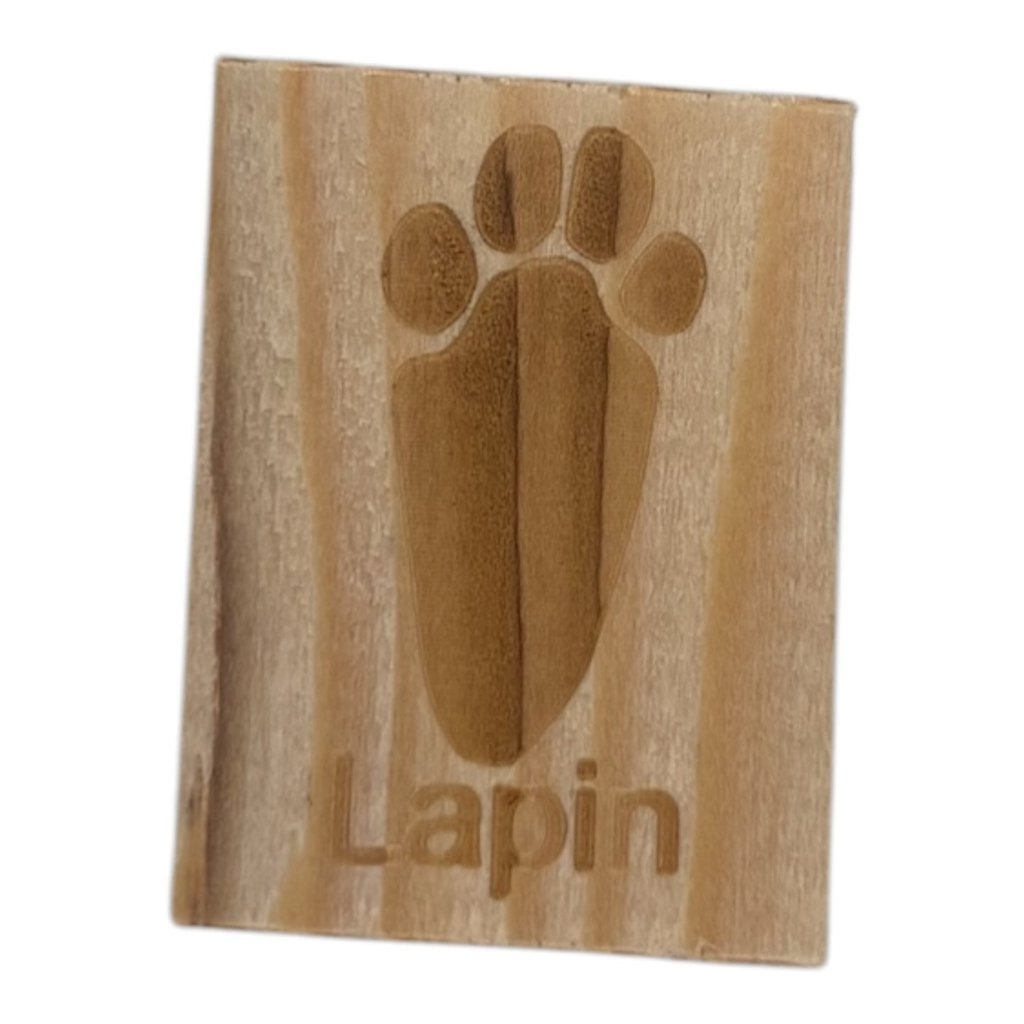 Tampon en bois pattes de lapin de fabrication artisanale par mon carnet en bois pour bullet journal et loisir créatif