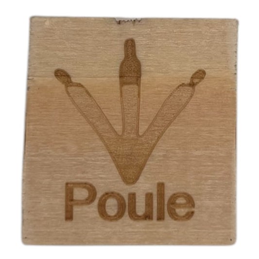 Tampon en bois pattes de poule de fabrication artisanale par mon carnet en bois pour bullet journal et loisir créatif