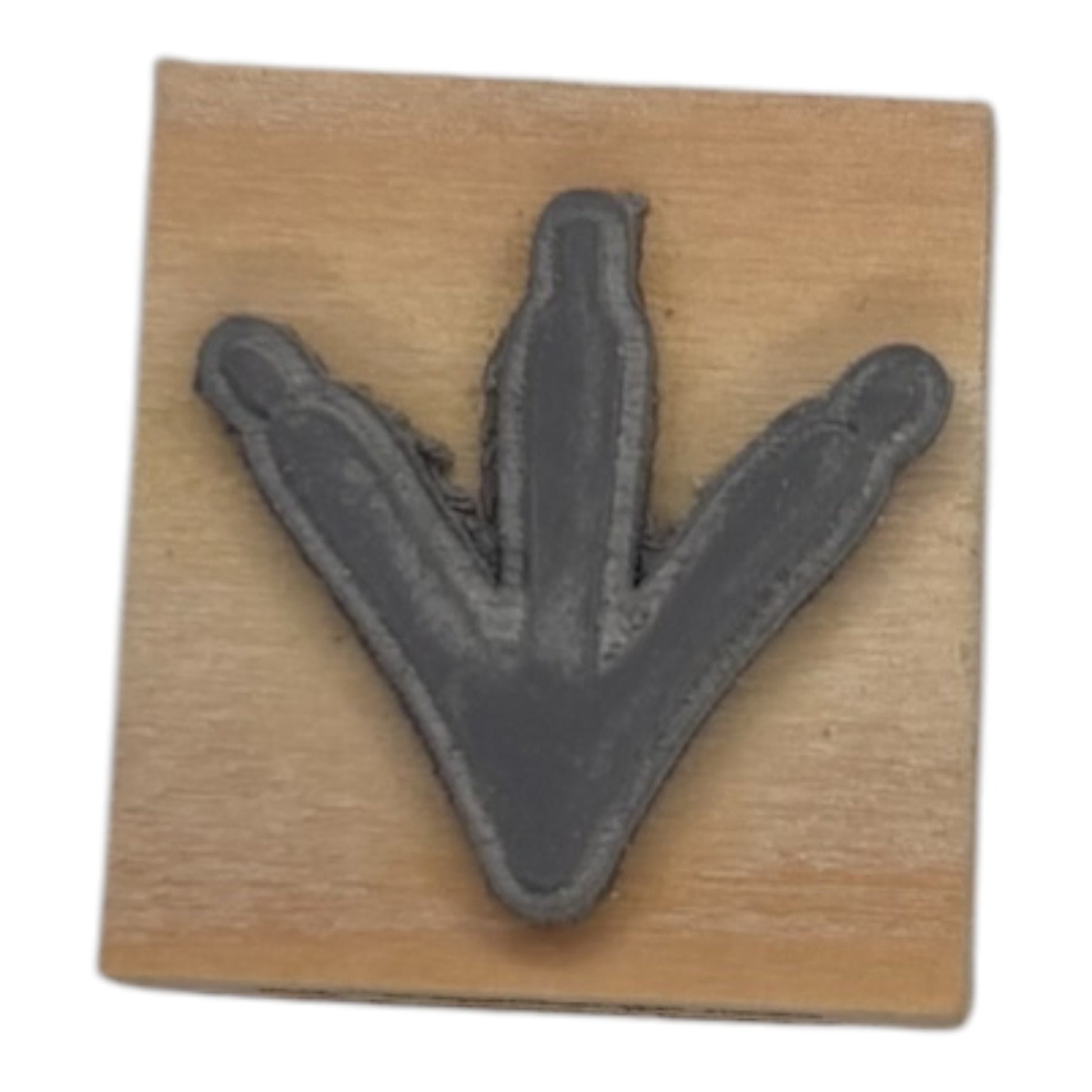 Tampon en bois pattes de poules face caoutchouc de fabrication artisanale par mon carnet en bois pour bullet journal et loisir créatif