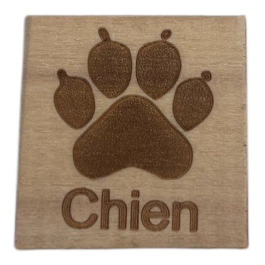 Tampon en bois pattes de chien de fabrication artisanale par mon carnet en bois pour bullet journal et loisir créatif