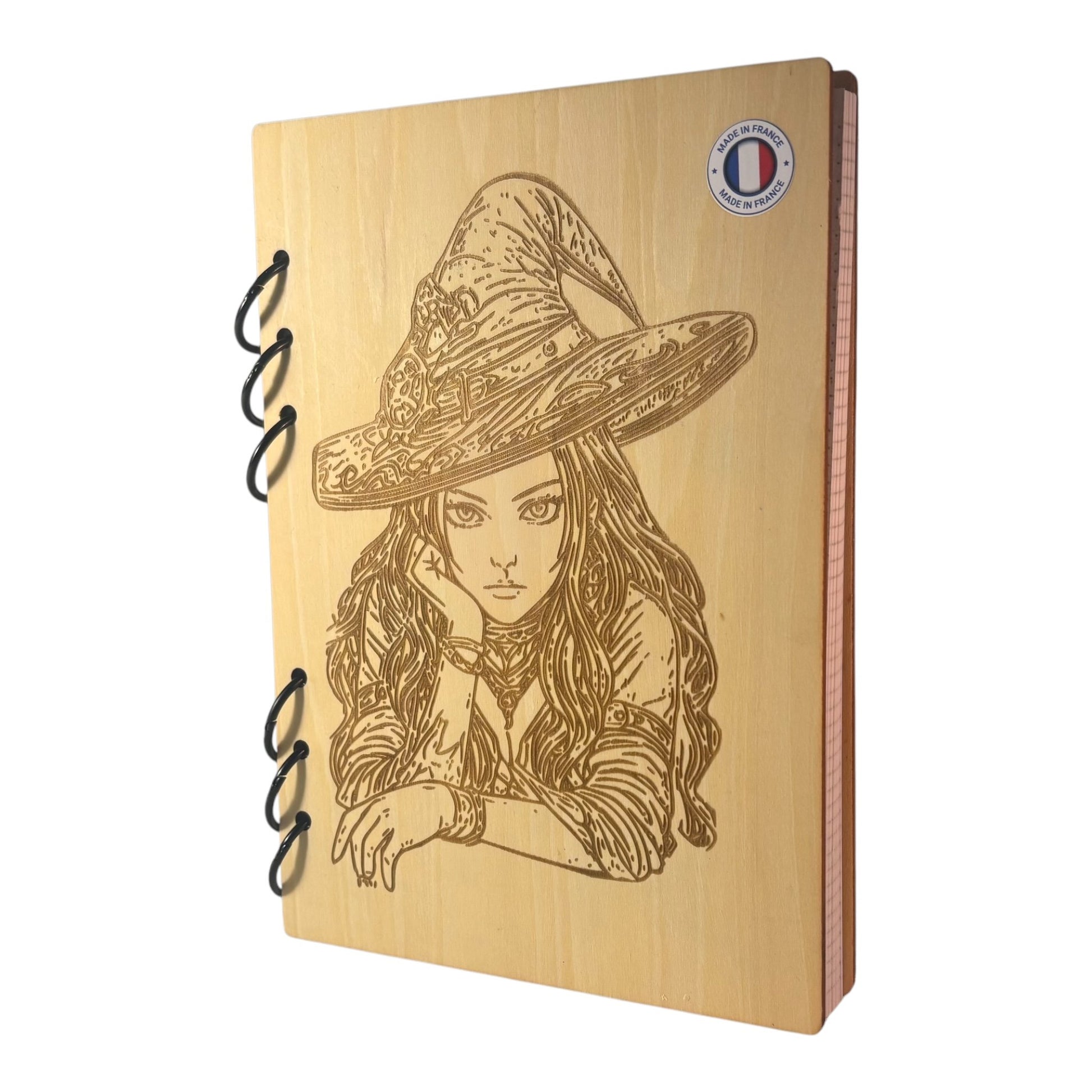 024 - Cahier  A5 sorcière - Rechargeable ecologique fabrication francaise et artisanale