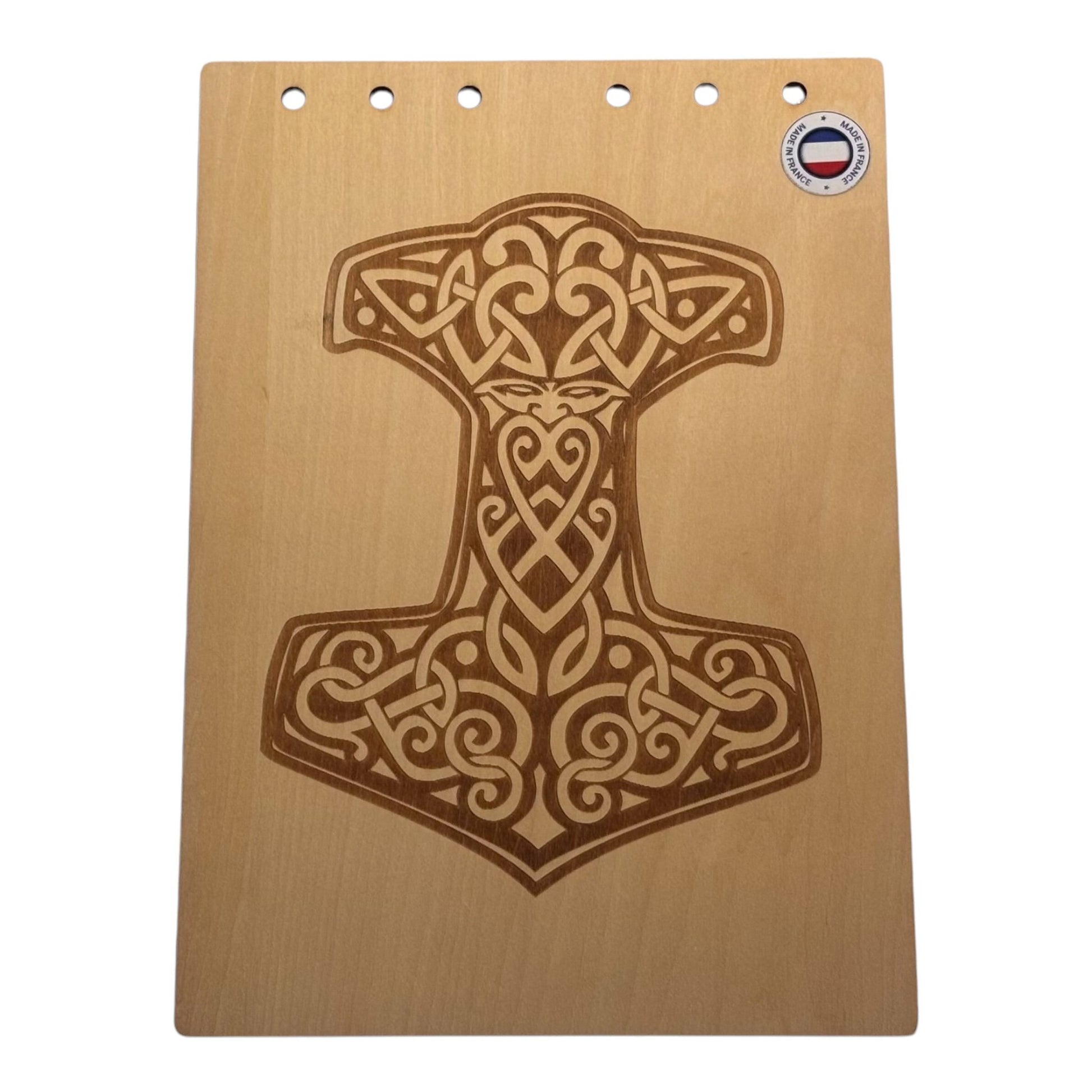 Couverture bloc note  A5 Mjolnir -graver au laser rechargeable et ecologique fabrication francaise et artisanale